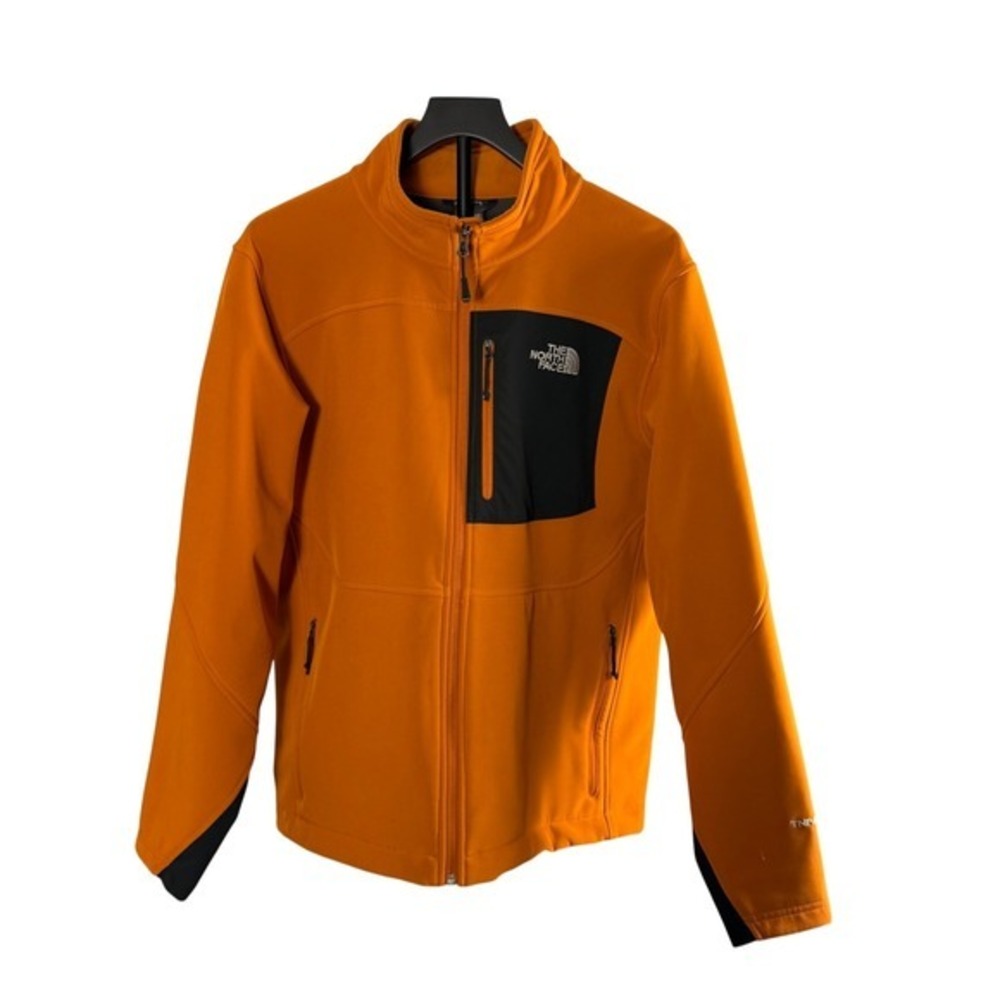 The North Face Apex Bionic Softshell Jacket Mens Orange Black Windproof Full Zip